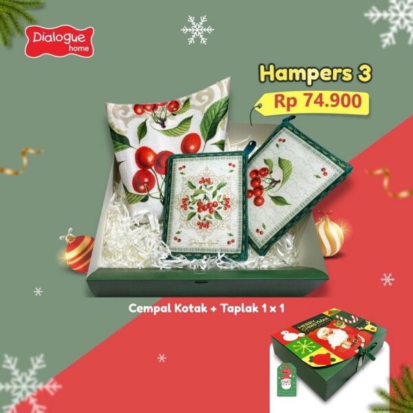 Dialogue Home Christmas Hampers 3 Taplak Meja Dan Cempal Isi 2 Merah
