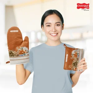 Dialogue Home Set Sarung Tangan Dapur + Cempal Kotak Lisianthus Series